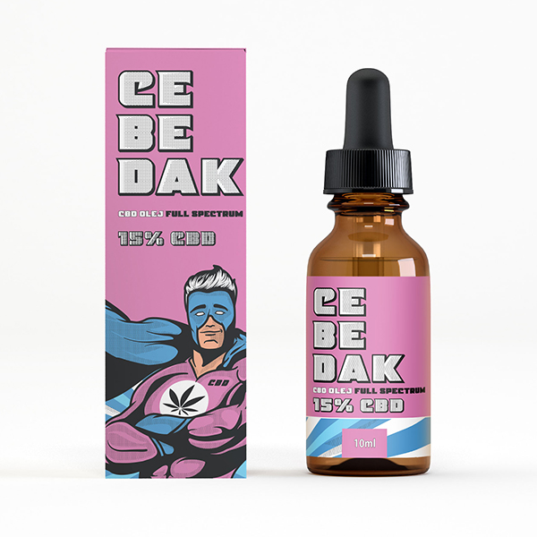 CBD olej full spectrum 15% 1500mg 10ml CEBEDAK - 5ks