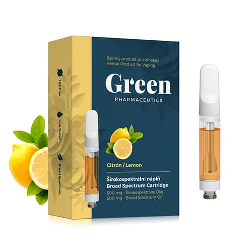 Green Pharmaceutics širokospektrálna náplň do inhalátora Citrón 500 mg CBD