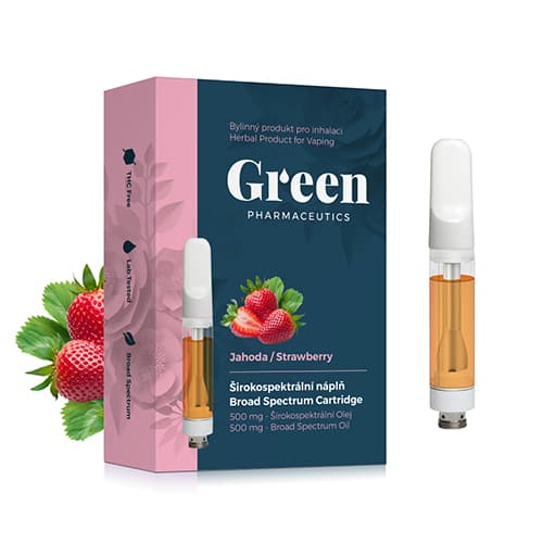 Green Pharmaceutics širokospektrálna náplň do inhalátora jahoda 500 mg CBD