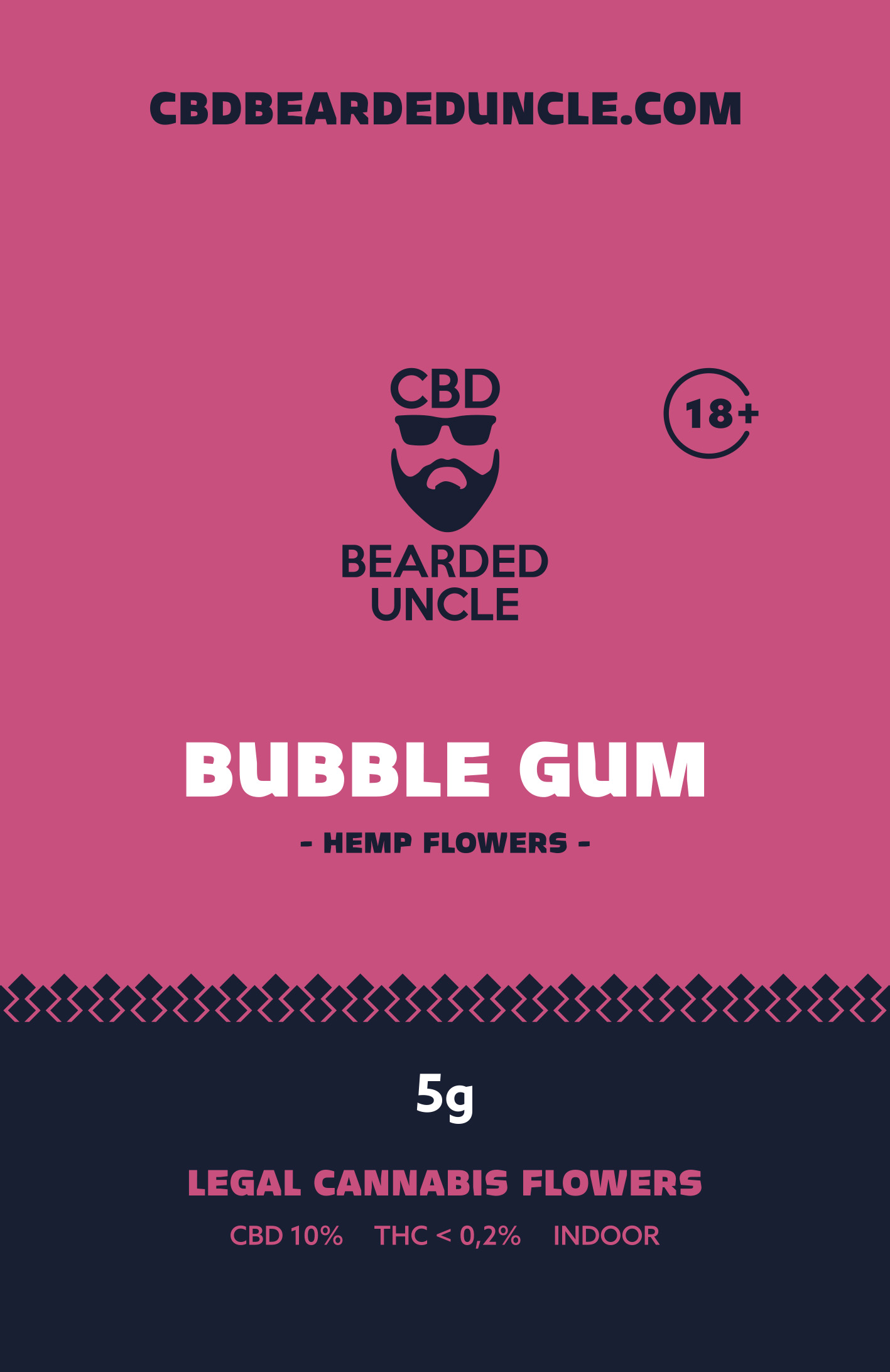 BEARDED UNCLE BUBBLE GUM INDOOR CBD 10% a THC 0,2% 5g