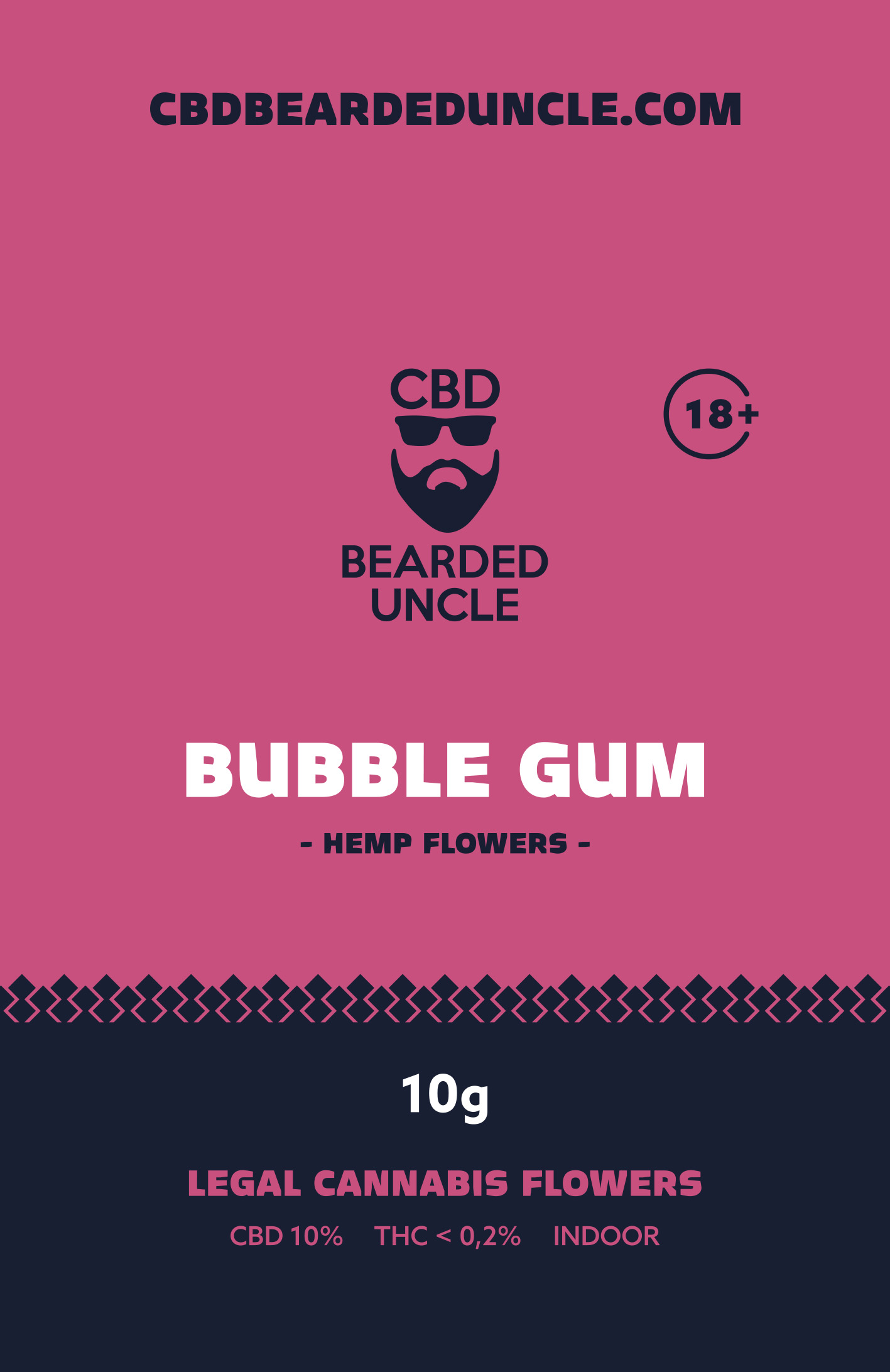 BEARDED UNCLE BUBBLE GUM INDOOR CBD 10% a THC 0,2% 10g