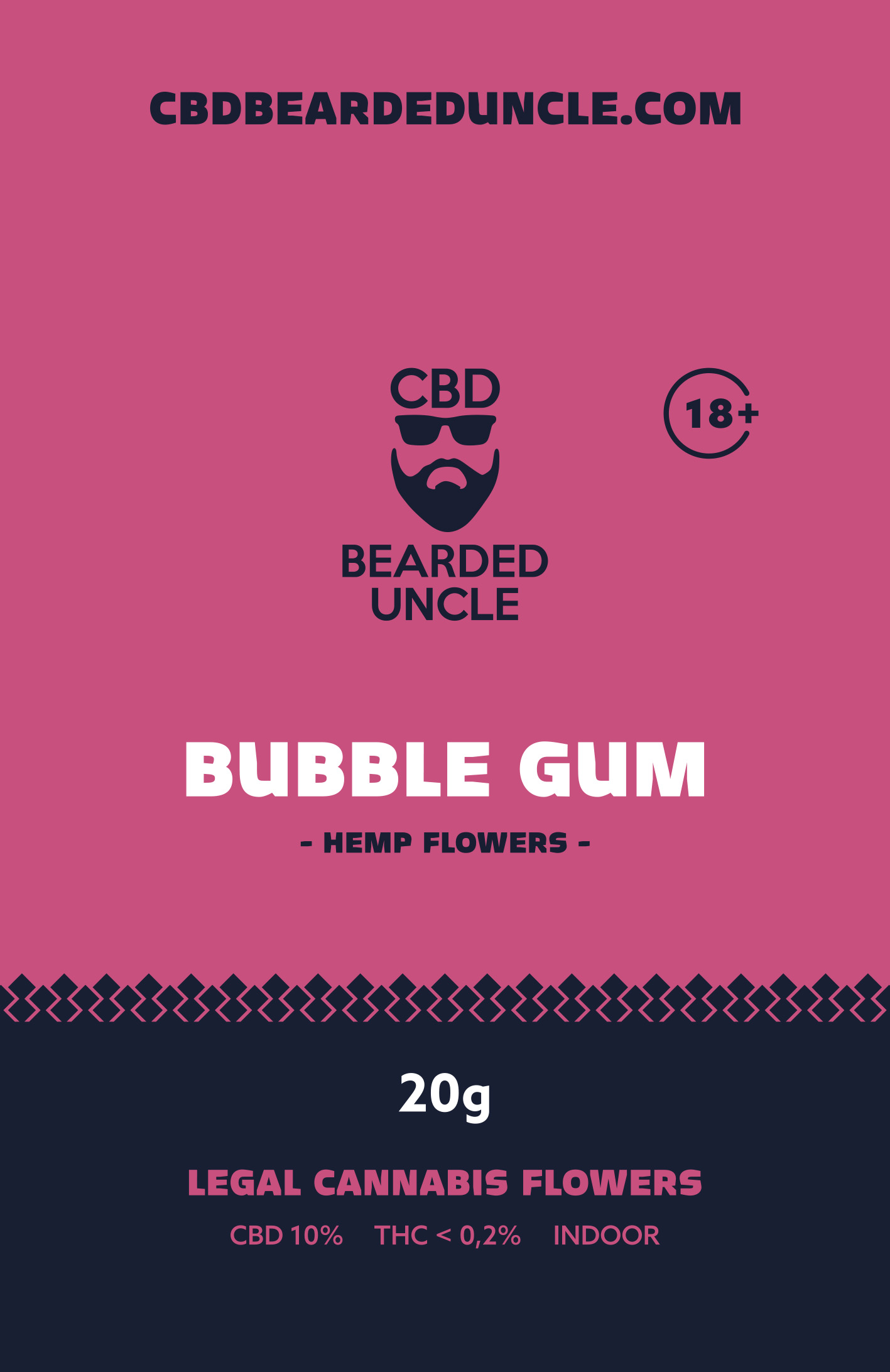 BEARDED UNCLE BUBBLE GUM INDOOR CBD 10% a THC 0,2% 20g