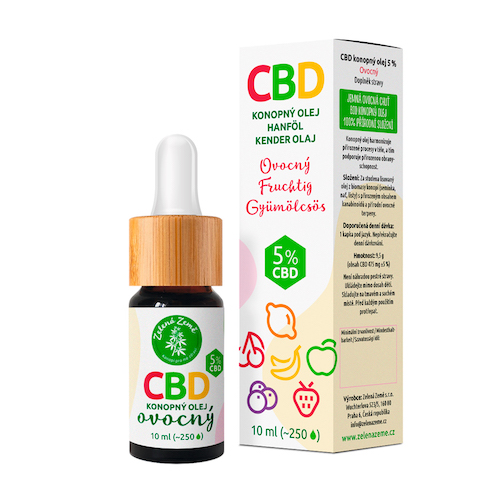 CBD kapky s ovocnou príchuťou 5% 10 ml Zelená Země