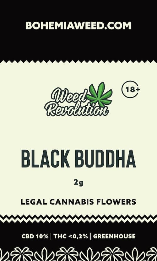 WEED REVOLUTION BLACK BUDDHA GREENHOUSE CBD 10% a THC 0,2% 2g