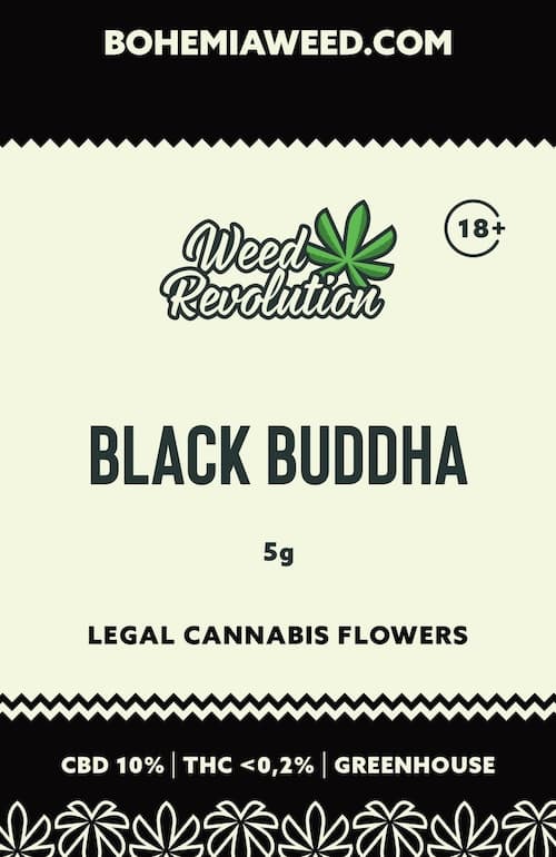 WEED REVOLUTION BLACK BUDDHA GREENHOUSE CBD 10% a THC 0,2% 5g