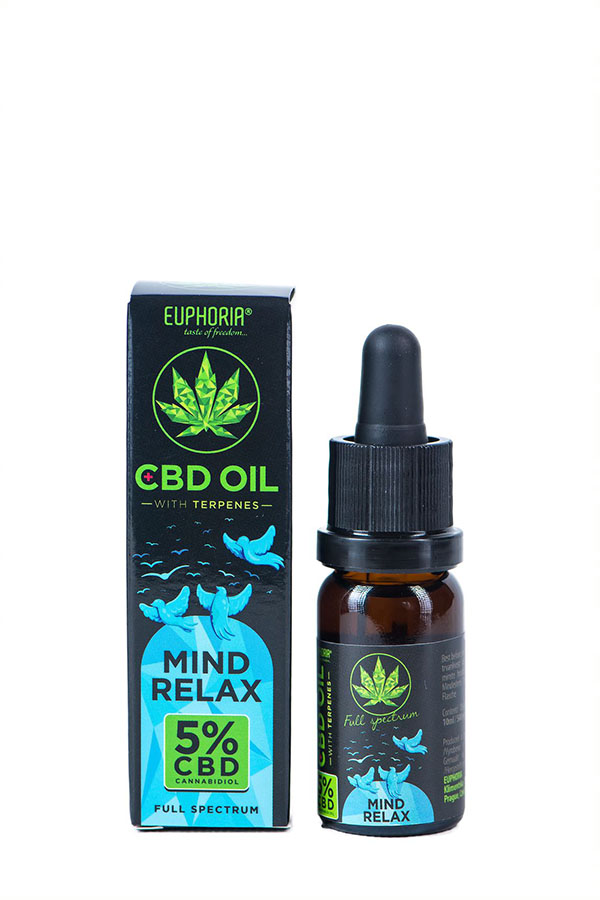 EUPHORIA CBD olej 5% s terpenmi 10ml 500mg MIND RELAX