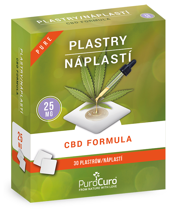 PuroCuro Konopné CBD náplasti 750mg 30ks x 25mg