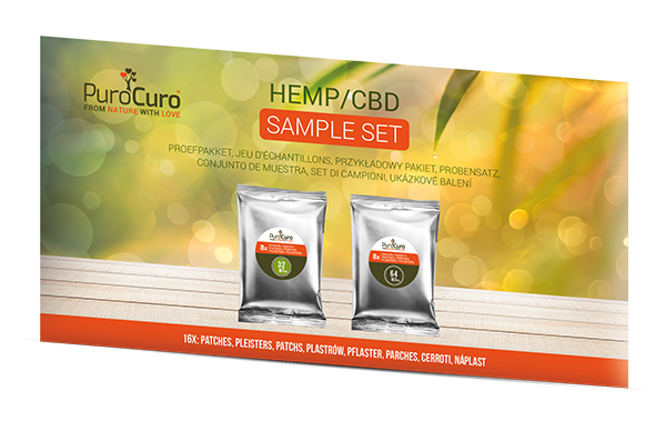 PuroCuro Konopné CBD náplasti tester  8x 32mg a 8x 64mg