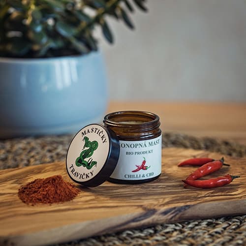 Mastičky z trávičky Konopná masť s chilli CBD 300mg 60 ml