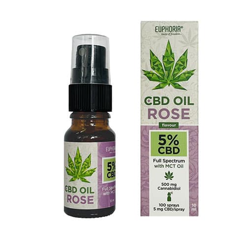Euphoria CBD olej full spectrum ruža 5% 10 ml