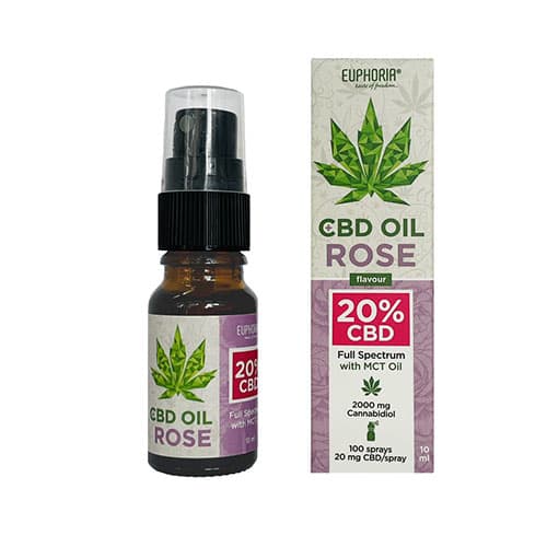 Euphoria CBD olej full spectrum ruža 20% 10 ml