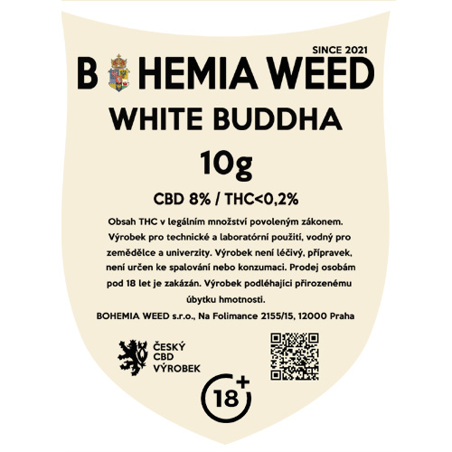 CBD konopný kvet weed WHITE BUDDHA 10g BOHEMIA WEED