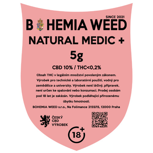 CBD konopný kvet weed NATURAL MEDIC+ 5g BOHEMIA WEED