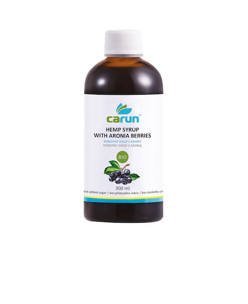 Carun Konopný sirup s príchuťou arónie BIO 300 ml