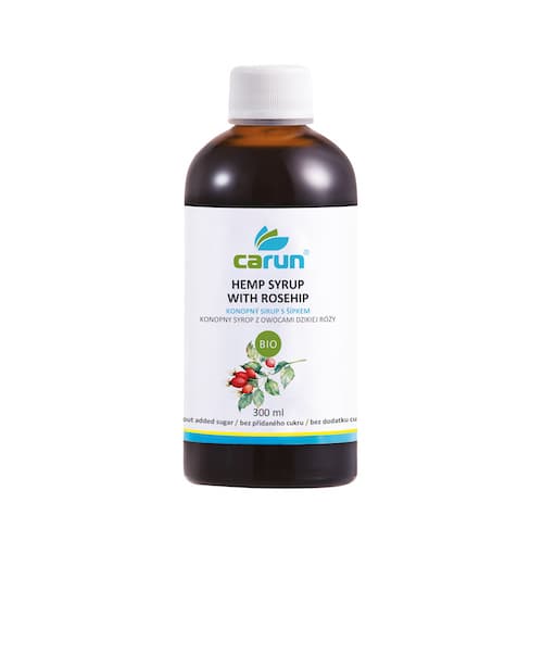 Carun Konopný sirup s príchuťou šípku BIO 300 ml