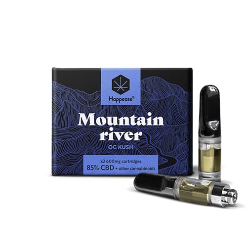 Happease Mountain River cartridge 1200 mg 85% CBD 2ks x 600 mg