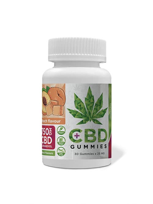 Euphoria CBD Gummies cukríky broskyňa  750 mg 30ks