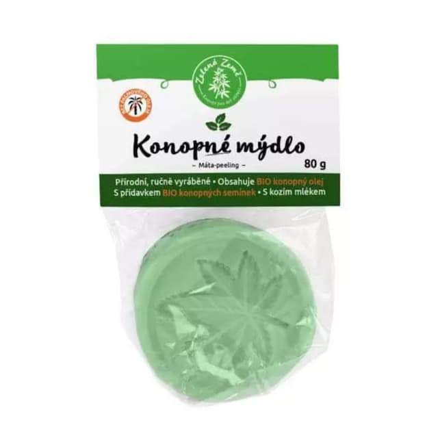 Zelená Země Konopné mydlo peelingové Mäta 80 g
