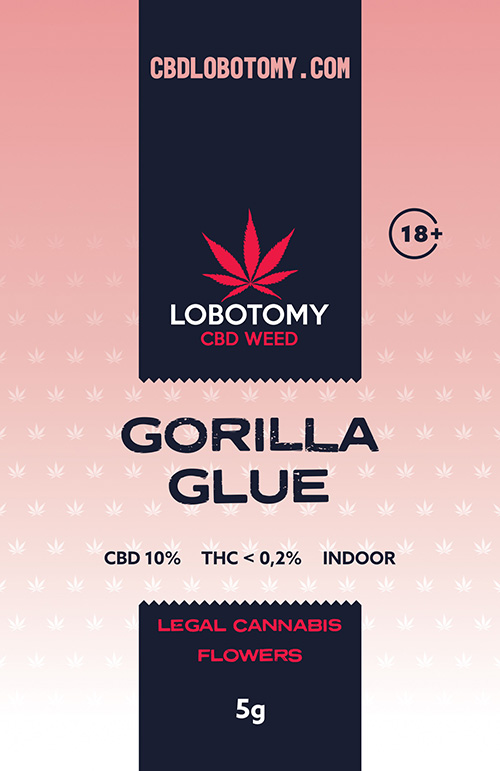  LOBOTOMY GORILLA GLUE INDOOR CBD 10% a THC 0,2% 5g 