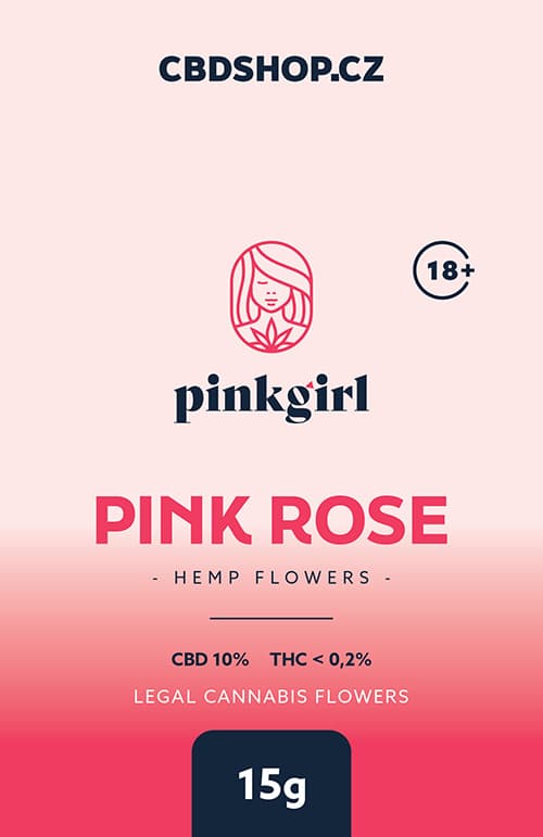 PINK GIRL CBD kvety konopné weed PINK ROSE 0,2% THC 15g