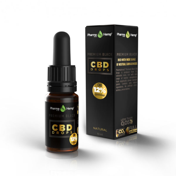 CBD Drops PREMIUM BLACK 12% 10ml Pharma Hemp