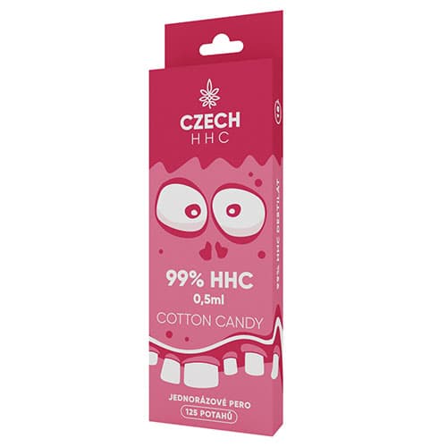 CZECH HHC 99% HHC jednorazové pero Cotton Candy 125 poťahov 0,5ml 1ks