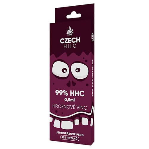 CZECH HHC 99% HHC jednorazové pero Hroznové Víno 125 poťahov 0,5ml 1ks