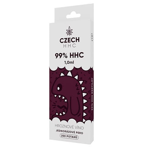 CZECH HHC 99% HHC jednorazové pero Hroznové Víno 250 poťahov 1ml 1ks