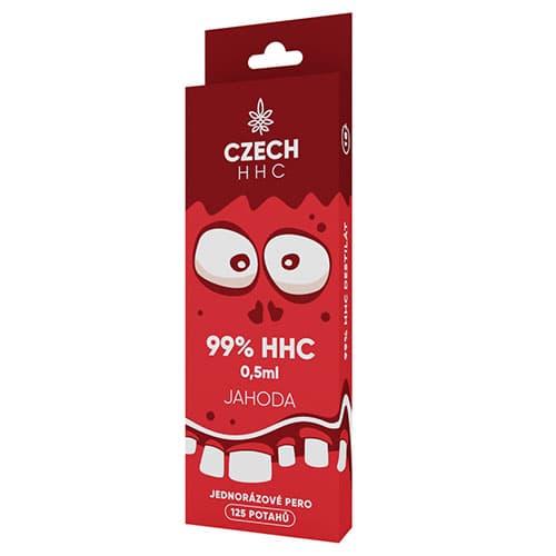 CZECH HHC 99% HHC jednorazové pero Jahoda  125 poťahov 0,5ml 1ks
