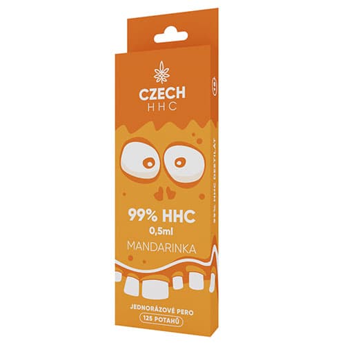 CZECH HHC 99% HHC jednorazové pero Mandarinka 125 poťahov 0,5ml 1ks