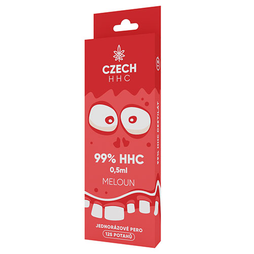 CZECH HHC 99% HHC jednorazové pero Melón 125 poťahov 0,5ml 1ks