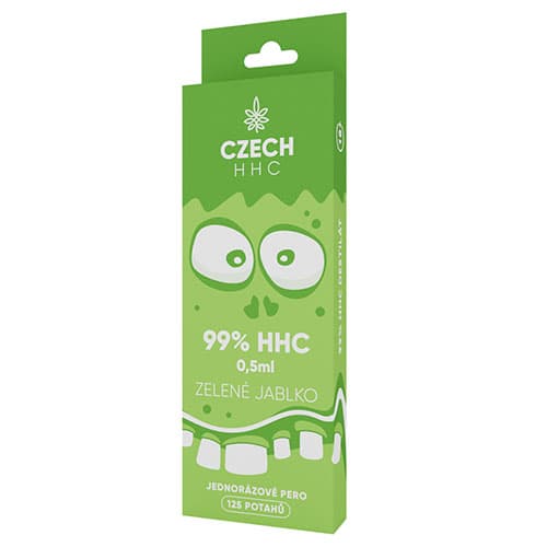 CZECH HHC 99% HHC jednorazové pero Zelené Jablko 125 poťahov 0,5ml 1ks