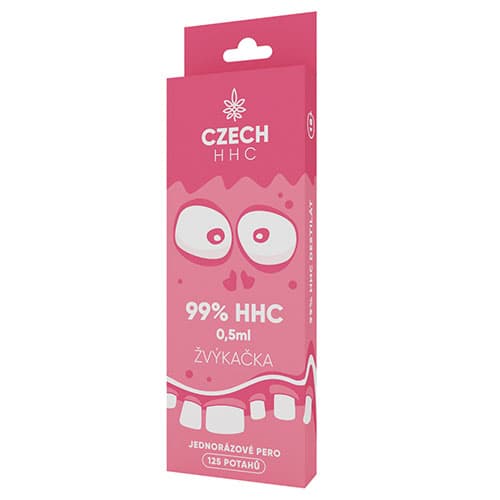 CZECH HHC 99% HHC jednorazové pero Žuvačka 125 poťahov 0,5ml 1ks