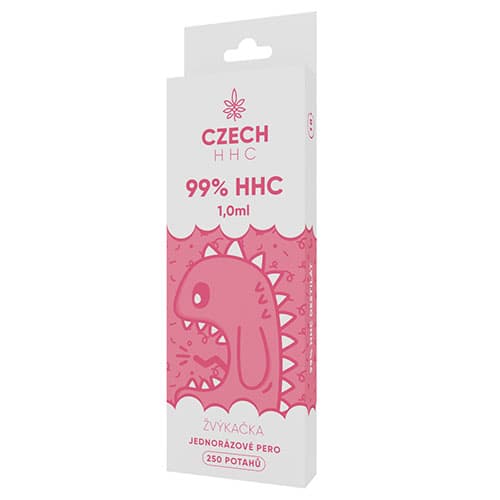CZECH HHC 99% HHC jednorazové pero Žuvačka 250 poťahov 1ml 1ks