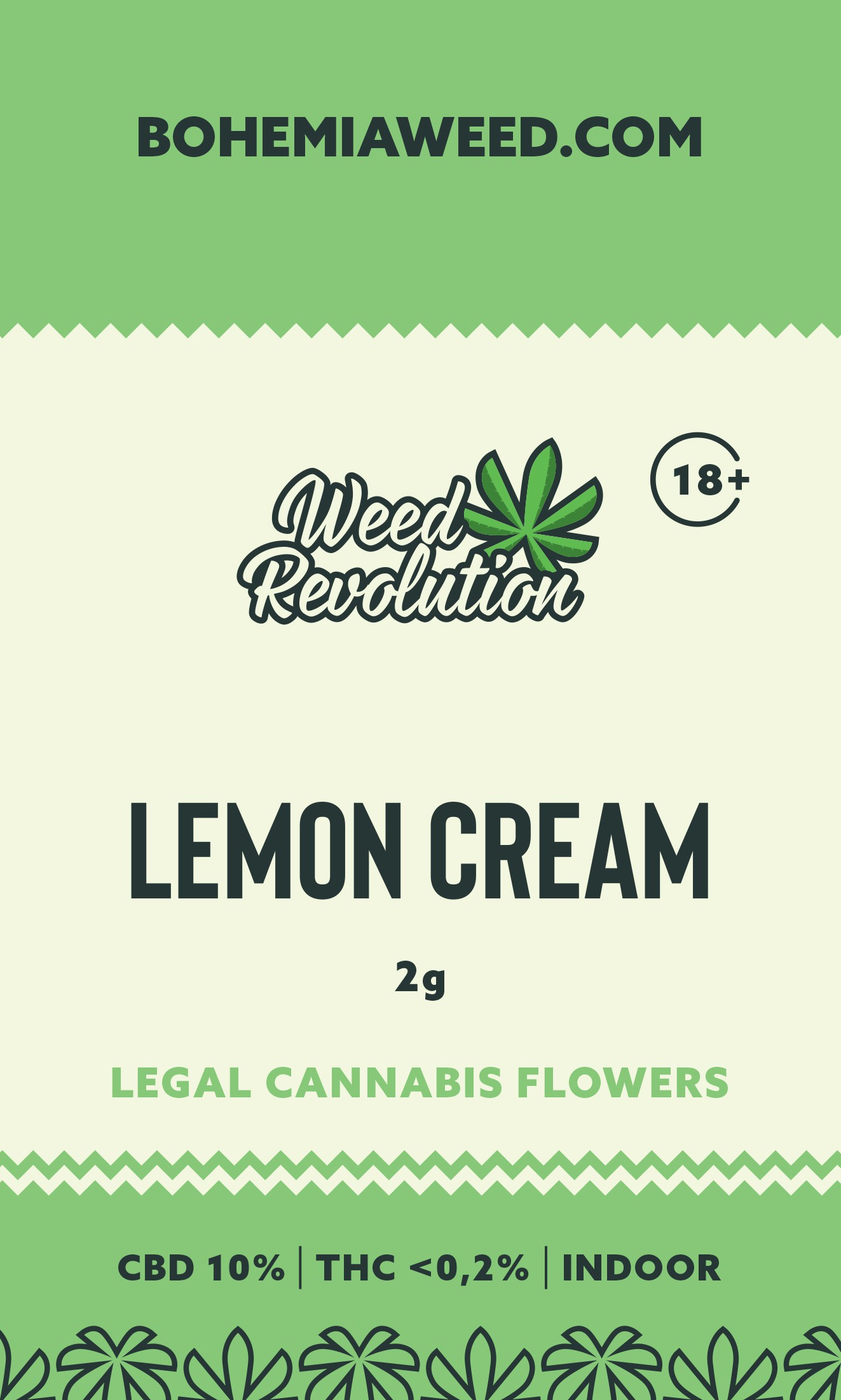 WEED REVOLUTION LEMON CREAM INDOOR CBD 10% a THC 0,2% 2g 