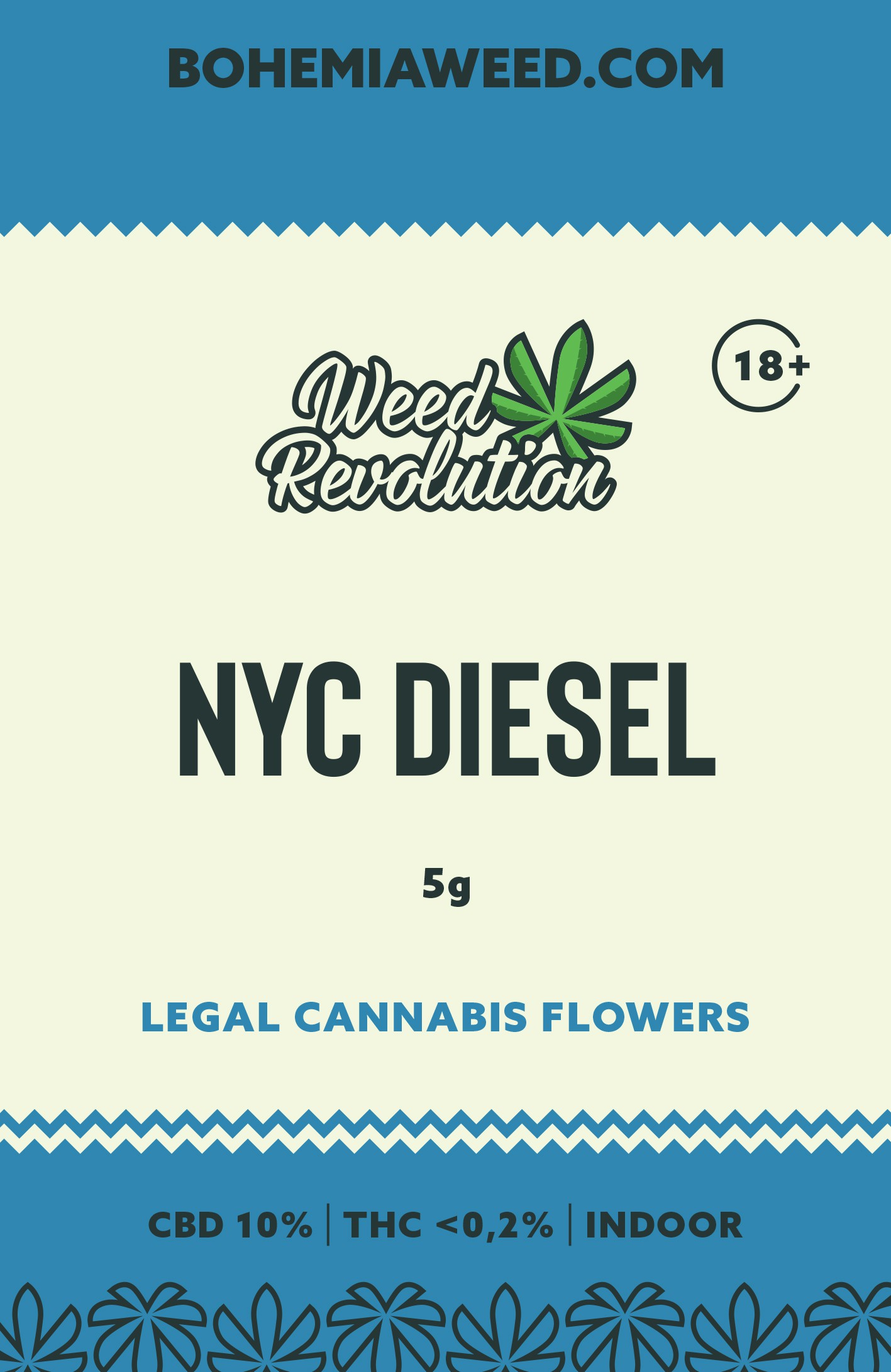 WEED REVOLUTION NYC DIESEL INDOOR CBD 10% a THC 0,2% 5g 