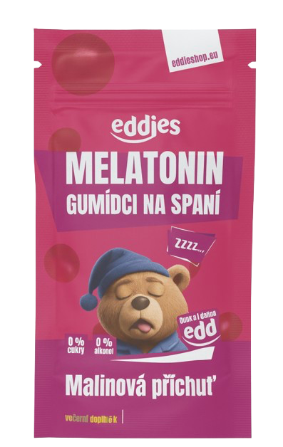 Eddies Gumídci na spánok s melatonínom VEGAN cestovné balenie 10ks