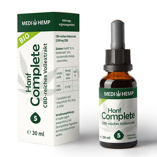 CBD olej 5% complete 1500mg 30ml CO2 extrakcia MEDIHEMP