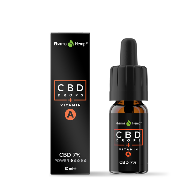 CBD drops s vitamínom A 7% 10ml Pharma Hemp