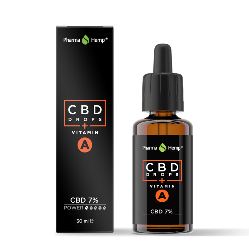 CBD drops s vitamínom A 7% 30ml Pharma Hemp