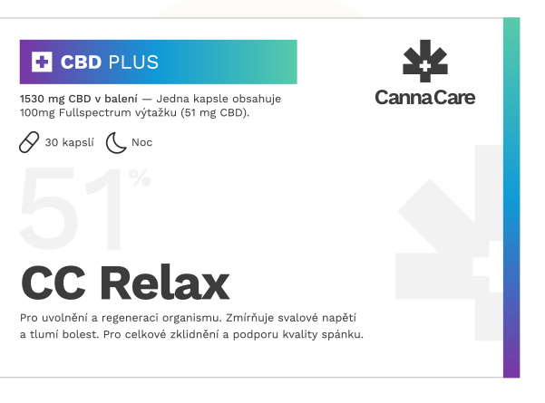 CBD kapsule na spánok a relax 51% 30 kapsúl CannaCare