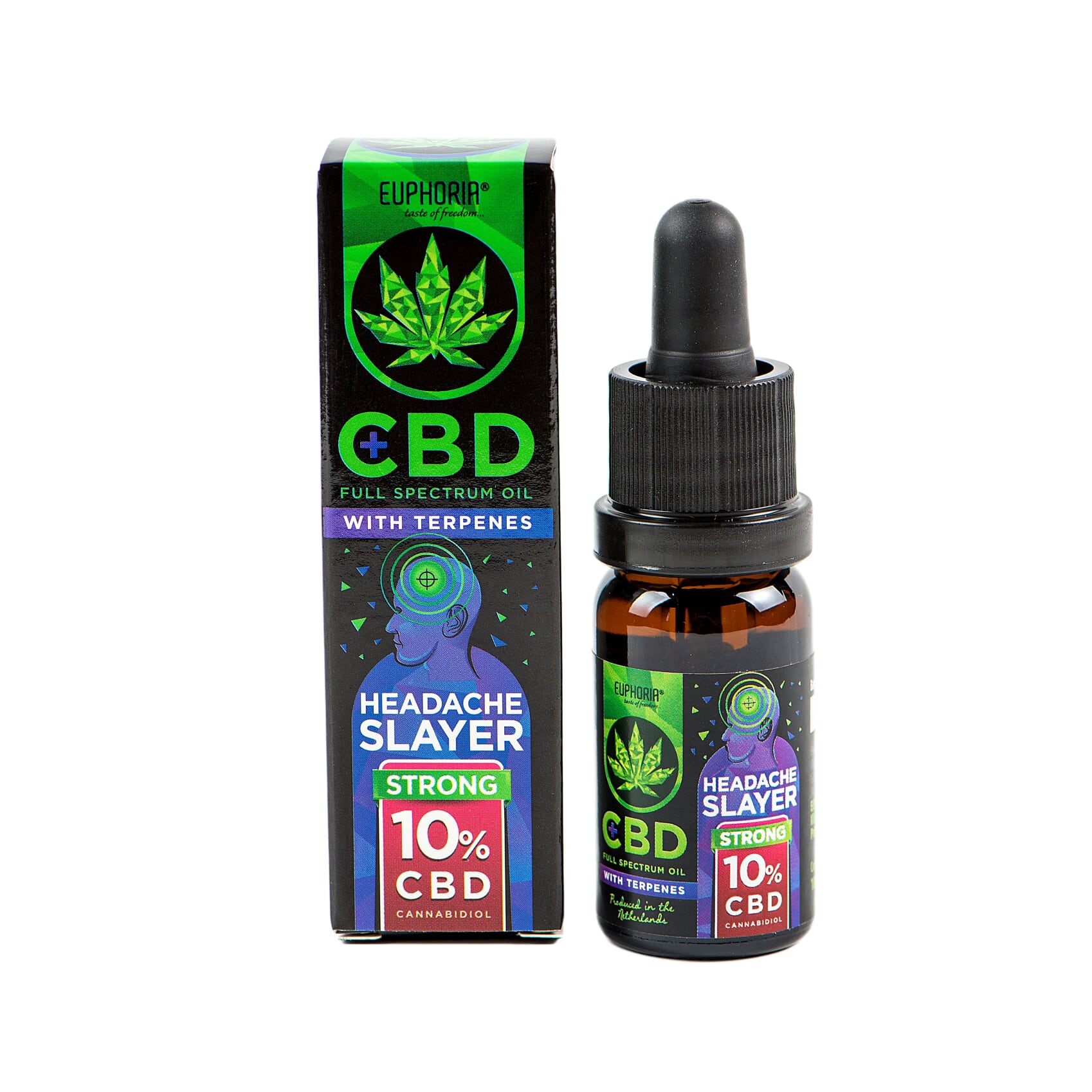 Euphoria CBD olej 10% s terpenmi 10ml 1000mg HEADACHE SLAYER