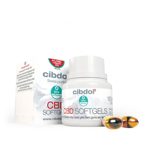 CBD softgels kapsule s vitamínom D3 4% 60ks Cibdol