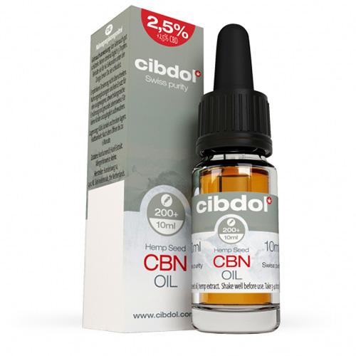 Konopný olej 2,5% CBN a 2,5% CBD 250mg/250mg 10ml Cibdol