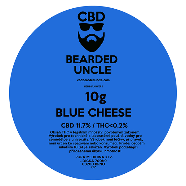 CBD konopný kvet weed BLUE CHEESE 10g BEARDED UNCLE