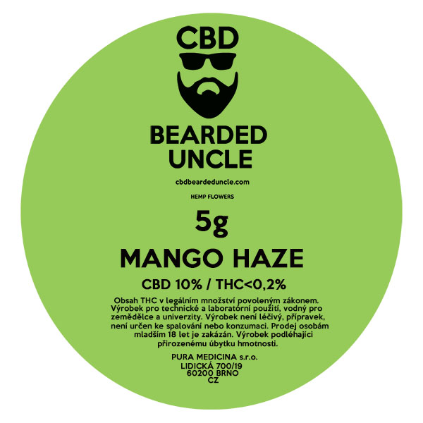 CBD konopný kvet weed MANGO HAZE 5g BEARDED UNCLE