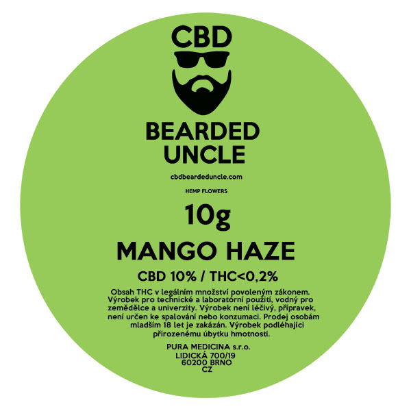 CBD konopný kvet weed MANGO HAZE 10g BEARDED UNCLE