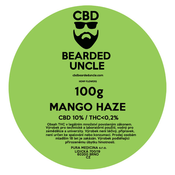 CBD konopný kvet weed MANGO HAZE 100g BEARDED UNCLE