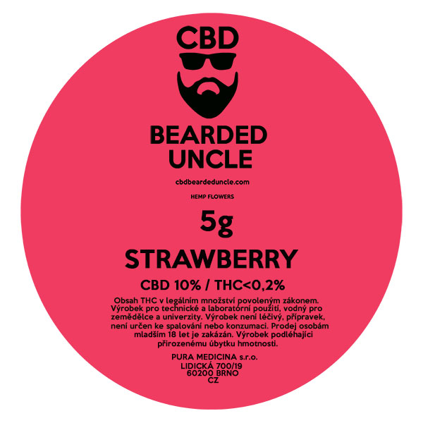 CBD konopný kvet weed STRAWBERRY 5g BEARDED UNCLE