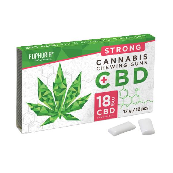 Euphoria CBD Žuvačky strong 12ks - CBD 18 mg